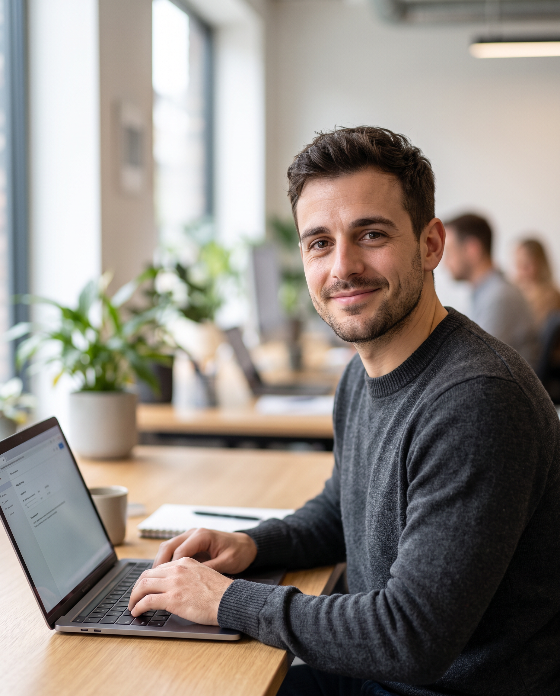 Tyson, AutoTill’s website agent, in a business workspace